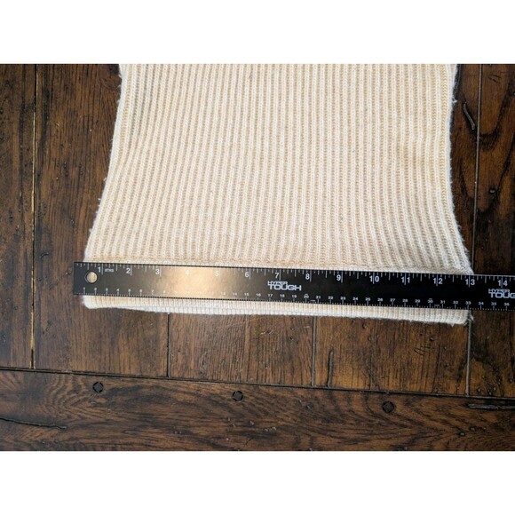 H&M Ribbed Knit High Waist Flared Midi Skirt Cream Beige - Picture 5 of 8